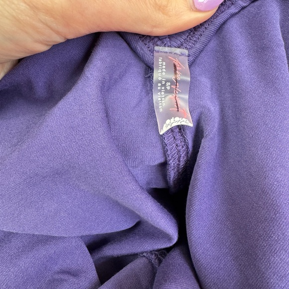 Free People Hot Shot Tee Romper Onesie Blue T-Shirt Pockets Purple NWOT - Picture 3 of 3
